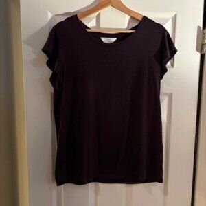 Market & Spruce Luisa Flutter Sleeve Knit Tee - L NWOT